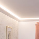 Moulure diagonale modern 2m pour ruban led blanc