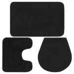 Mps jeu de tapis de salle de bain 3 pcs tissu anthracite