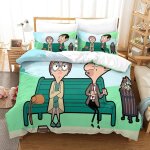 Mr. bean parure de lit imprim�e en d pi�ces, housse de couette en polycoton douce et confortable, avec ...