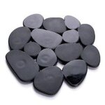 Msv lot de 4 tapis antiderapants de douche ou baignoire pvc galets 12x13cm noir