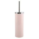 Msv brosse wc avec support inox et acier rose pastel