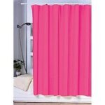 Msv rideau de douche plastique pva 180x200cm fuschia - anneaux inclus