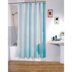 Msv rideau de douche polyester 120x200cm bleu - anneaux inclus