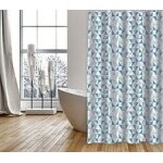 Msv rideau de douche polyester calendo 180x200cm qualit? premium bleu - anneaux inclus