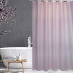 Msv rideau de douche polyester pinky 180x200cm qualit? premium rose - anneaux inclus