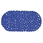 Msv tapis fond de baignoire pvc galets 39x99cm bleu marine
