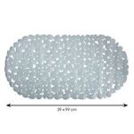 Msv tapis fond de baignoire pvc galets 39x99cm gris