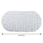 Msv tapis fond de baignoire pvc galets 39x99cm transparent