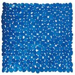 Msv tapis fond de douche pvc galets 53x53cm bleu marine