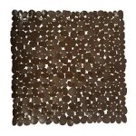 Msv tapis fond de douche pvc galets 53x53cm chocolat