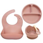 Muet - couverts pour enfants avec logo personnalis, kit d'alimentation en silicone souple, bol a dner ...