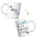 Mug abdel meilleur papa du monde - tasse f�te des p�res anniversaire cadeau personnalis� pr�nom humour ...