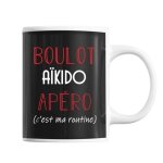 Mug akido c'est ma routine tasse humour