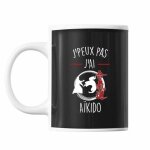 Mug aikido tasse cadeau humour j'peux pas noir