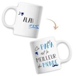 Mug alan meilleur papa du monde - tasse f�te des p�res anniversaire cadeau personnalis� pr�nom humour ...