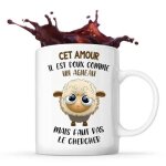 Mug cet amour doux comme un agneau tasse couple pr�nom saint valentin cadeau famille anniversaire no�l ...