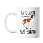 Mug - amour - saint bernard - c�ramique - 325 ml - r�sistant lave - vaisselle et micro - onde
