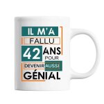 Mug - g�nial - 42 ans - personnalis� - c�ramique - r�sistant lave - vaisselle et micro - onde