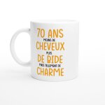 Mug anniversaire humour 70 ans moins de cheveux plus de bide - mug drole - id�e cadeau original - tasse ...