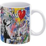 Mug banksy ballon fille graffiti art dessin anim anime tasse a caf tasse a th en cramique tasse a ...