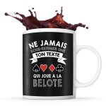 Mug belote pr�nom m�tier age personnalisable tasse dr�le pour femme joueuse de cartes id�e cadeau anniversaire ...