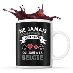 Mug belote pr�nom m�tier age personnalisable tasse dr�le pour joueur de cartes id�e cadeau anniversaire ...