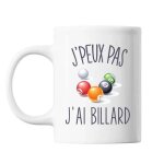 Mug billard j'peux pas blanc tasse cadeau personnalis�