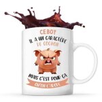 Mug ce boy caract�re de cochon tasse couple pr�nom saint valentin cadeau famille anniversaire no�l