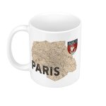 Mug cramique paris 75 departement carte ancienne ile de france