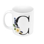 Mug céramique chloé clara clémence charlotte lettre alphabet prénom fleurs Mug céramique chloé clara clémence charlotte lettre alphabet prénom fleurs