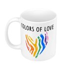 Mug cramique colors of love coeur lgbtq + gay lesbien trans