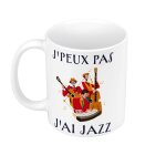 Mug cramique j'peux pas j'ai jazz musique piano guitare basse