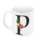 Mug cramique p pauline patricia lettre alphabet prnom fleurs
