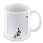 Mug céramique tasse chien dalmatien avec bandana bleu a motifs reçoit une friandise animaux Mug céramique tasse chien dalmatien avec bandana bleu a motifs reçoit une friandise animaux