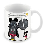 Mug cramique tasse game of geek dark vador mickey je suis ton pre maintenant star wars disney humour ...