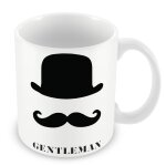 Mug céramique tasse gentleman design noir et blanc chapeau melon et moustache Mug céramique tasse gentleman design noir et blanc chapeau melon et moustache