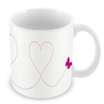 Mug cramique tasse papillon rose virevoltant en forme de coeur mignon
