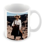 Mug cramique tasse photo de film femme cowboy western revolver original vintage