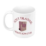 Mug céramique tout travail mérite son cubi alcool vin rouge Mug céramique tout travail mérite son cubi alcool vin rouge