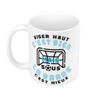 Mug cramique viser haut mais sous la barre sport foot ballon but