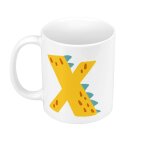 Mug cramique x xavier lettre prnom dinosaure dessin enfant