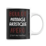 Mug - c'est ma routine - patinage artistique - c�ramique - 325 ml - r�sistant lave - vaisselle