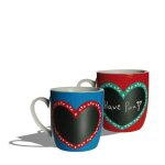 Mug coeur avec un tableau a la craie tasse avec craie