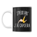 Mug capoeira j'peux pas noir tasse cadeau personnalis�