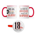 Mug ceramique anniversaire secret 18ans 355ml