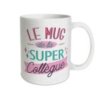 Mug ceramique paillettes super collegue 30cl