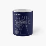 Mug classique avec plan technique du moteur spacex raptor - 11 oz.