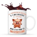 Mug le contrleur de gestion caractre de cochon tasse mtier collgue cadeau travail retraite