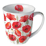 Mug coquelicots en porcelaine fine 400 ml