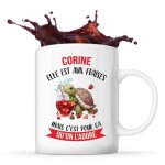 Mug - corine - tasse cadeau - c�ramique - design recto / verso - compatible lave - vaisselle